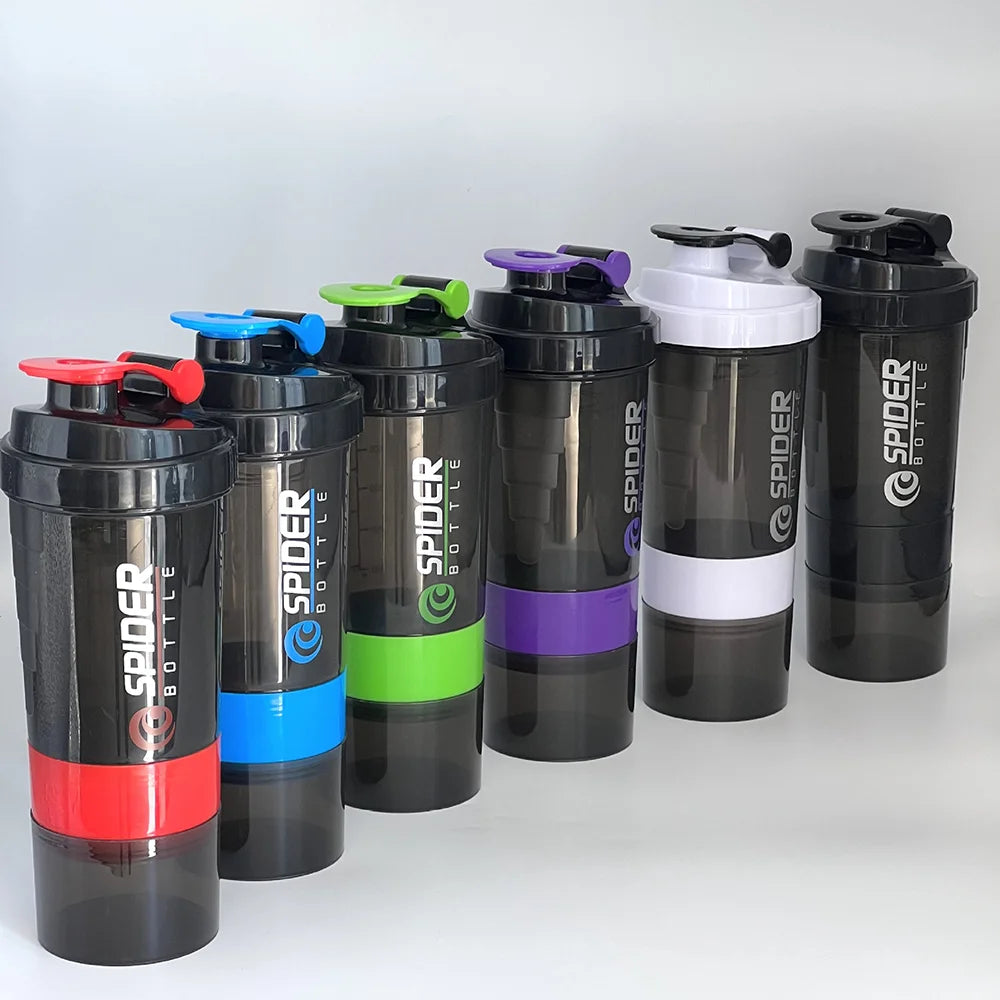 Protein Shaker Bottle 3 Layer Twist Off Shaker Cup