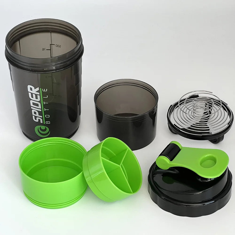 Protein Shaker Bottle 3 Layer Twist Off Shaker Cup