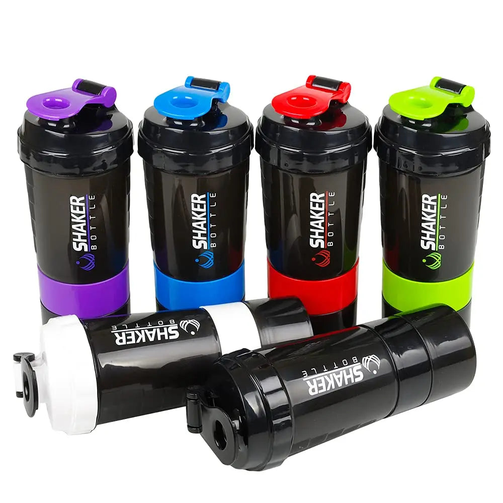 Protein Shaker Bottle 3 Layer Twist Off Shaker Cup