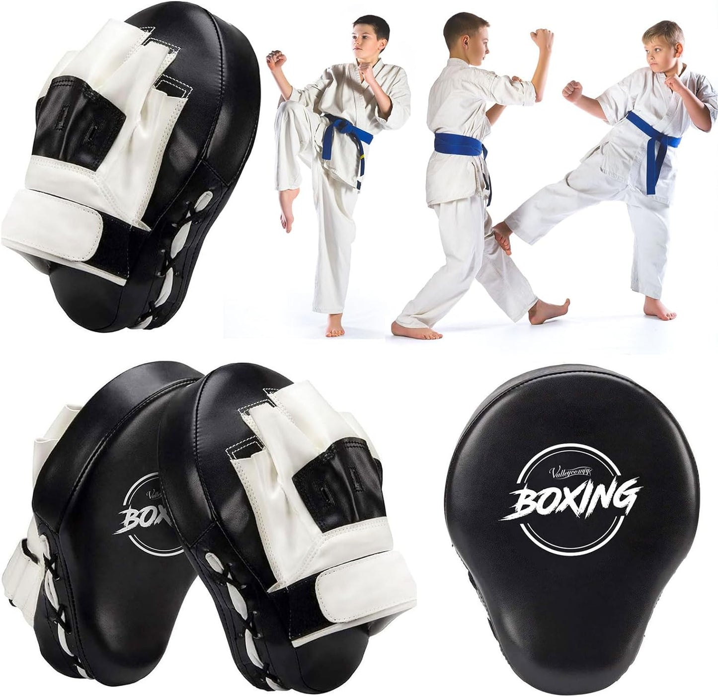 Boxing Curved Focus Punching Mitts- Leatherette Training Hand Pads