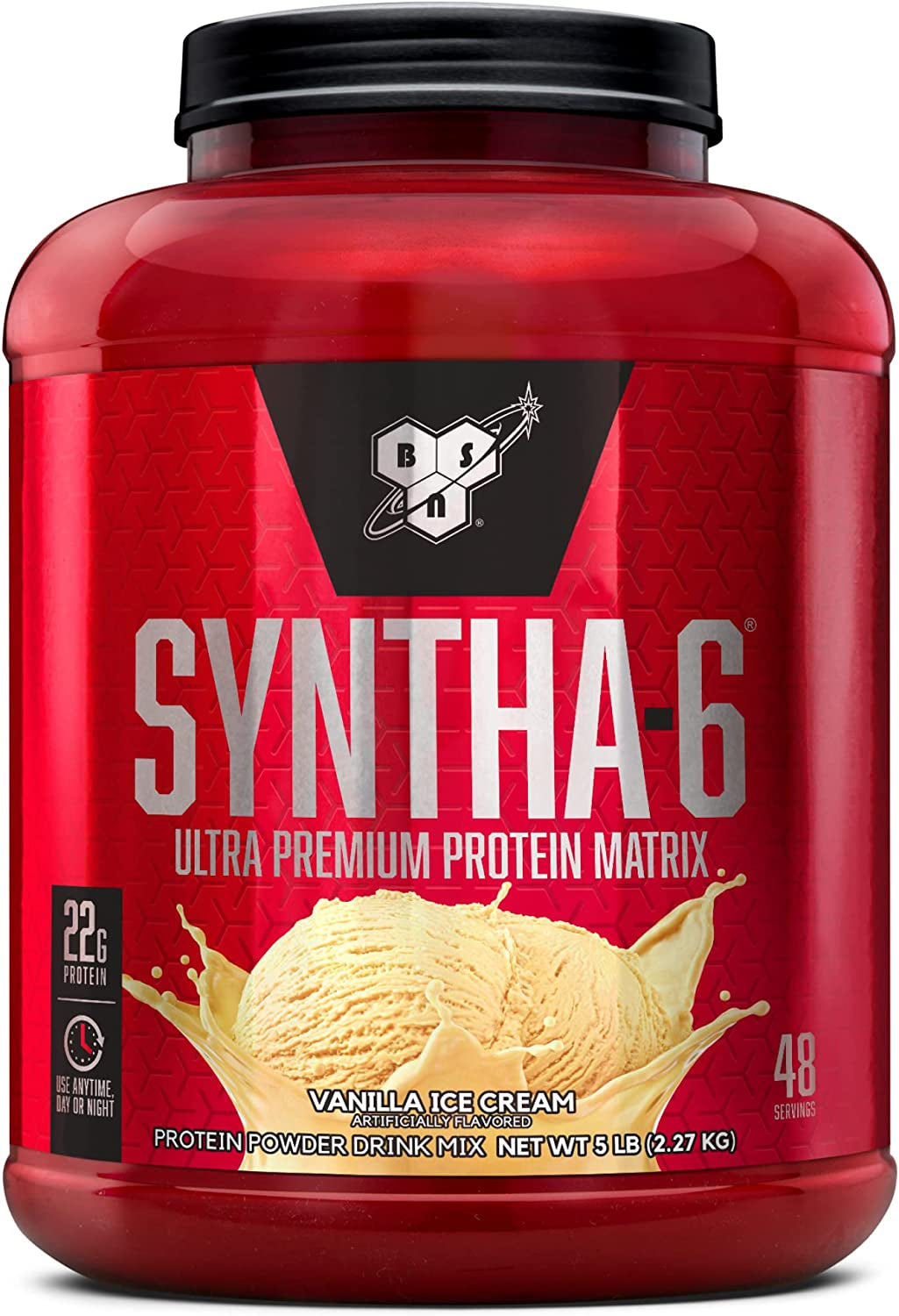 SYNTHA-6 Whey Protein Powder with Micellar Casein, Milk Protein Isolate Powder, Vanilla Ice Cream, 48 Servings (Packaging May Vary)