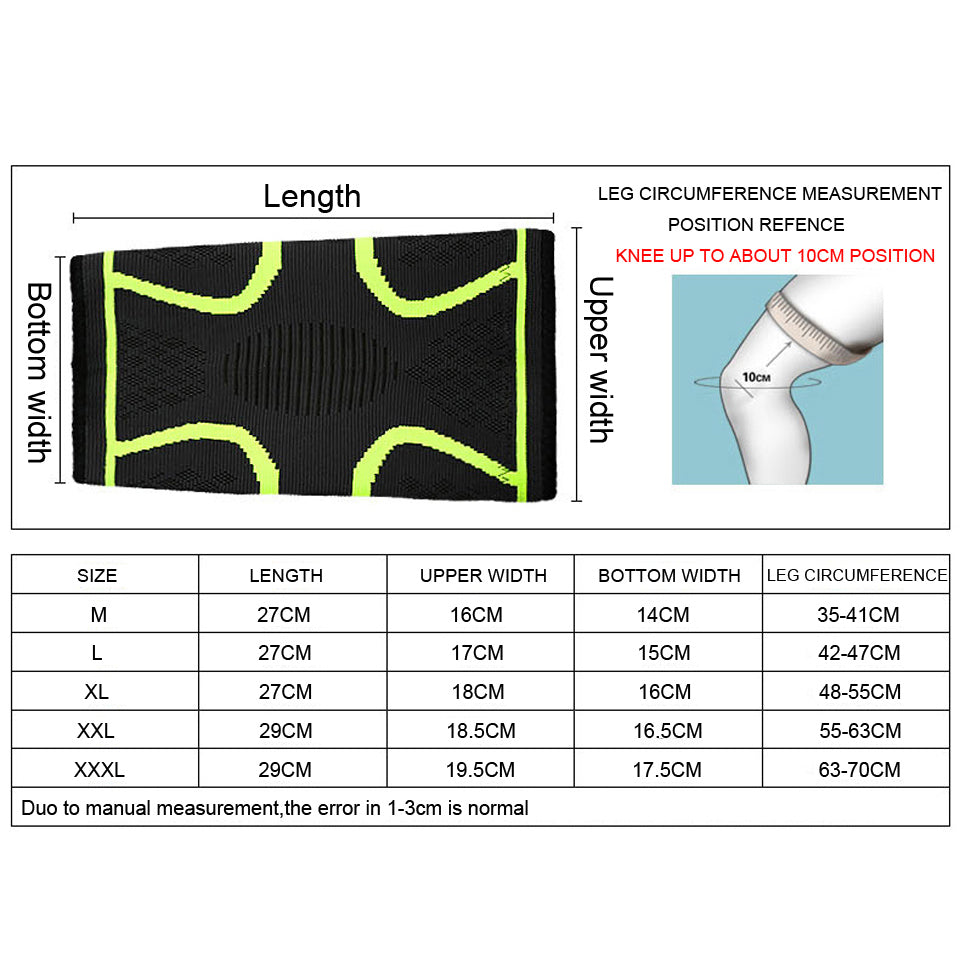 1PCS Fitness Running Cycling Knee Support Braces Elastic Nylon Sport Compression Knee Pad Sleeve