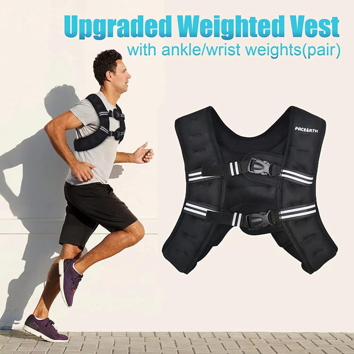 Weighted Vest with Ankle/Wrist Weights 6Lbs-30Lbs- Body Weight Vest